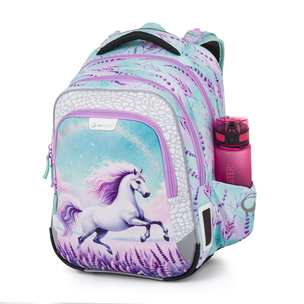 Školní batoh pro holky Bagmaster Lumi 26 A - kůň - malý set  