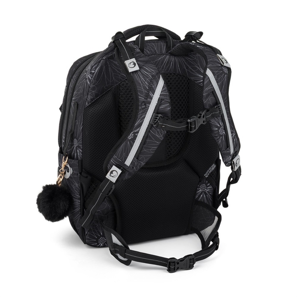 Studentský batoh pro holky Bagmaster Zipster 25 A - bílé květy 