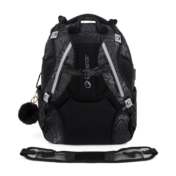 Studentský batoh pro holky Bagmaster Zipster 25 A - bílé květy 